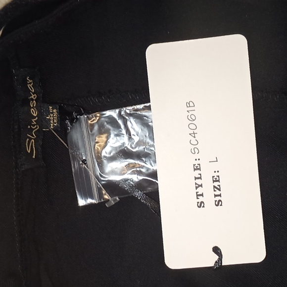 Shinestar Black Rayon Shorts-#1477 - Picture 4 of 9